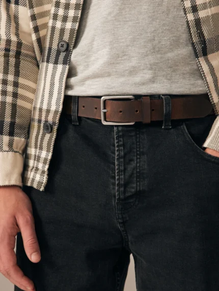 Brown Burnished Leather Belt